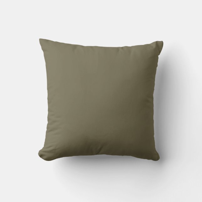 Green Martini Olive Solid Colour Print, Neutral Cushion (Front)