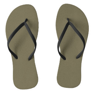 Green Martini Olive Solid Colour Print, Neutral Jandals