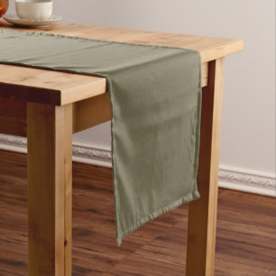 Green Martini Olive Solid Colour Print, Neutral Short Table Runner