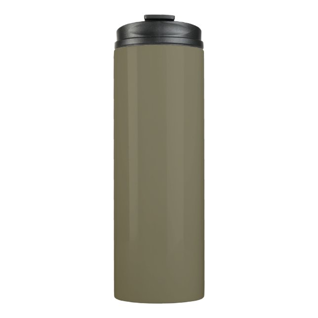 Green Martini Olive Solid Colour Print, Neutral Thermal Tumbler (Front)