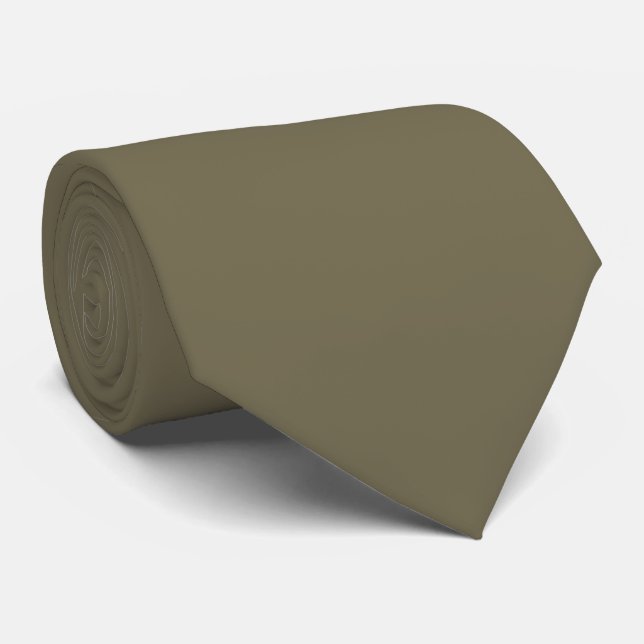 Green Martini Olive Solid Colour Print, Neutral Tie (Rolled)