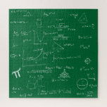 Green Mathematic Formulas and Equations Jigsaw Puzzle<br><div class="desc">Great puzzle to keep anyone entertained for quite a long time. This puzzle it's not easy. The mathematic formulas are in white over a green background. This is a great gift for mathematicians,  math teachers,  just graduated,  etc. Illustrated and designed by Patricia Alvarez.</div>