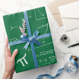 Green Mathematic Formulas and Equations Wrapping Paper