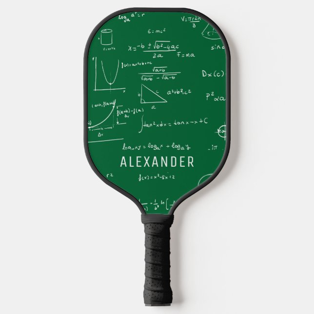 Green Mathematics Equations Personalised Pickleball Paddle (Front)