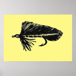 Green Matuka streamer, fly fishing, fly tying art  Poster