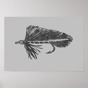 Green Matuka streamer, fly fishing, fly tying art  Poster
