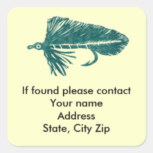 Green Matuka streamer, fly fishing, fly tying, art Square Sticker