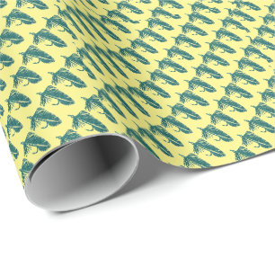 Green Matuka streamer, fly fishing, fly tying art Wrapping Paper