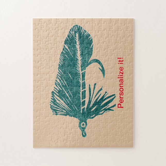 Green Matuka streamer fly tying, fly fishing art Jigsaw Puzzle (Vertical)