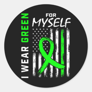 Green Me Myself Kidney Disease Cerebral Palsy Awar Classic Round Sticker