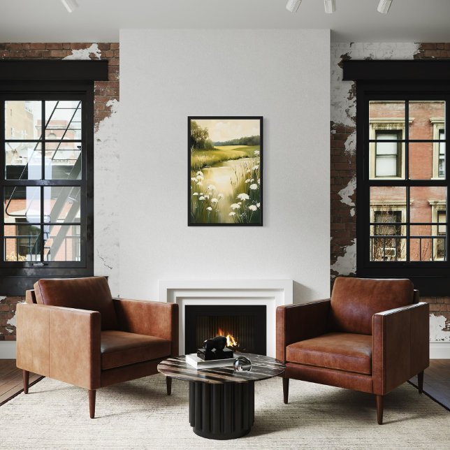 Green Meadow – Serene Wildflower Landscape Poster (Creator Uploaded)