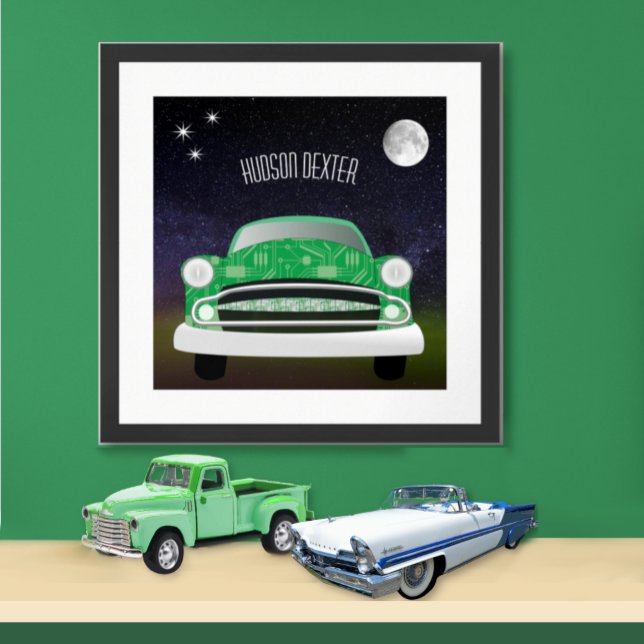 Green Mean Retro Car Boy's Room Poster (Creator Uploaded)