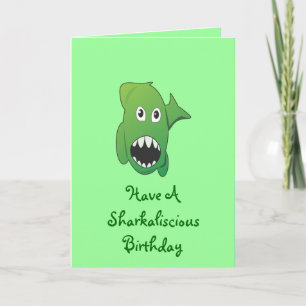 Green Mean Shark Card