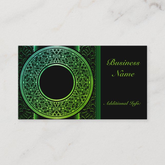 Green Medallion Business Card (Front)