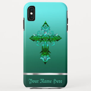 Green Mediaeval Cross iPhone XS Max Case