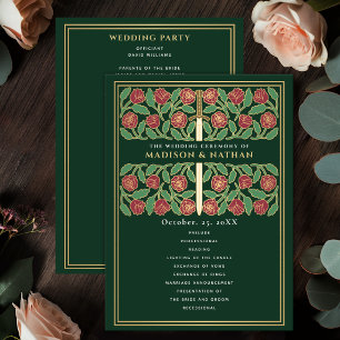 Green Mediaeval Gold Floral Sword Royal Wedding Programme