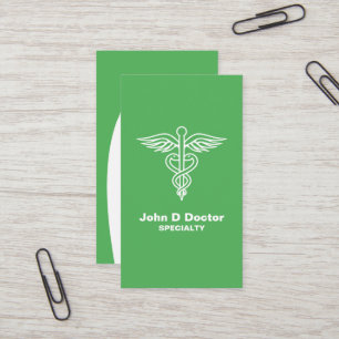 Green medical doctor or healthcare business card