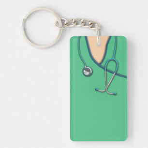Green Medical Scrubs Key Ring
