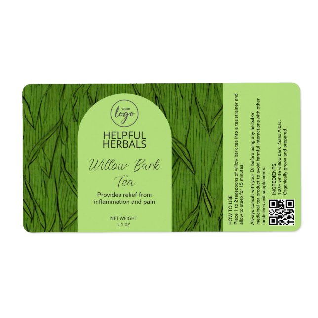 Green Medicinal Tea Labels (Front)