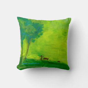 Green meditation cushion