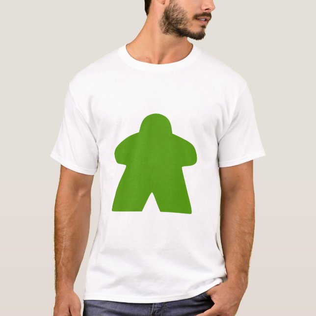 Green Meeple Board Game Piece T-Shirt (Front)