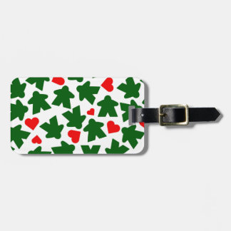 Green Meeple with Red Heart Luggage Tag