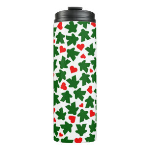 Green Meeple with Red Heart Thermal Tumbler