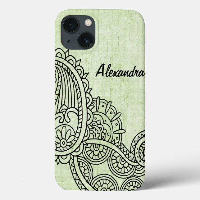 Green Mehndi Motif iPad Mini Case (Back)