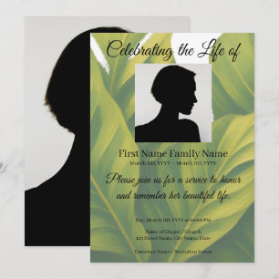 Green memorial invitation