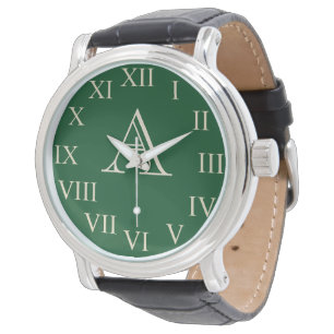 Green Men's Personalised Monogram Watch