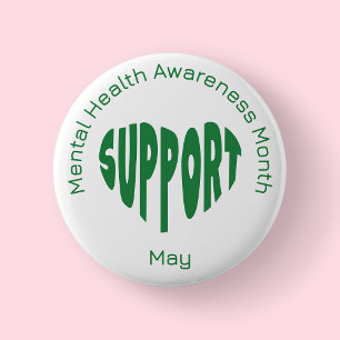 Green Mental Health Awareness Month Button