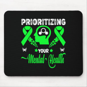 Green Mental Health Awareness Stigma Month Mouse Pad
