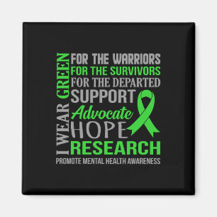 Green Mental Health Awareness Supporter Graphic Magnet