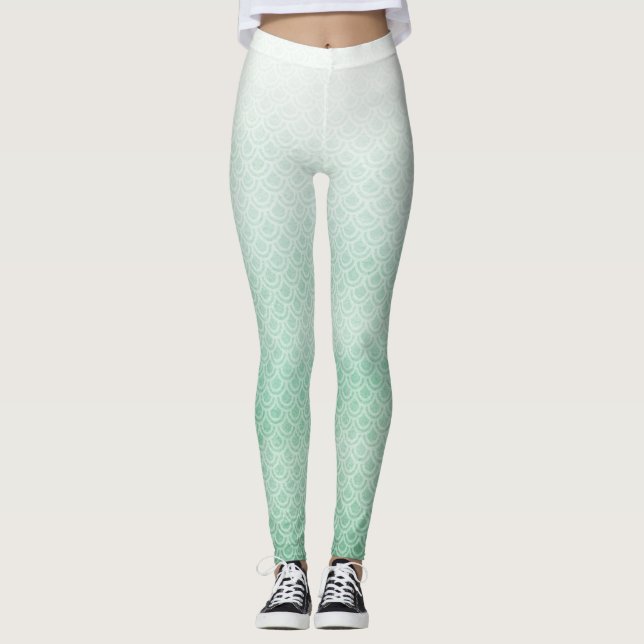 Green Mermaid Scaly Legs Leggings (Front)