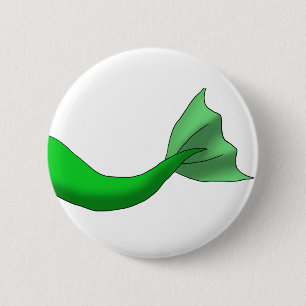 Green Mermaid Tail 6 Cm Round Badge