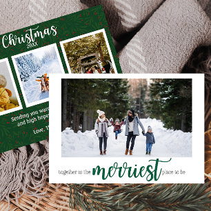 Green Merriest Place to Be Christmas Photo Card
