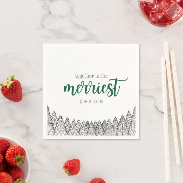 Green Merriest Place to Be Napkins (Insitu)