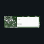 Green Merry and Bright Snowflakes To and From<br><div class="desc">Add a whimsical touch to your wrapped gifts this holiday season with Green Merry and Bright Snowflakes Christmas Gift To and From Labels. Gift label design features falling snowflakes with the greeting Merry and Bright in a modern font and a soft white overlay. Additional gift and holiday items available with...</div>