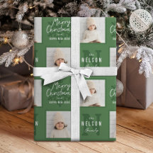 Green Merry Christmas Calligraphy Family 2 photo