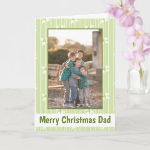 Green Merry Christmas Dad Photo  Card