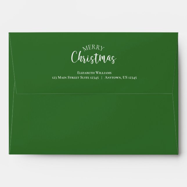 Green Merry Christmas Envelope (Back (Top Flap))