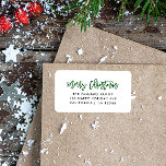 Green Merry Christmas Modern Typography Label<br><div class="desc">Add a personal and unique touch to your holiday and Christmas correspondence with our modern stylish "Merry Christmas" return address label in festive green signature typography.</div>