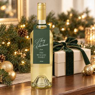 Green Merry Christmas Personalised Bottle Tag