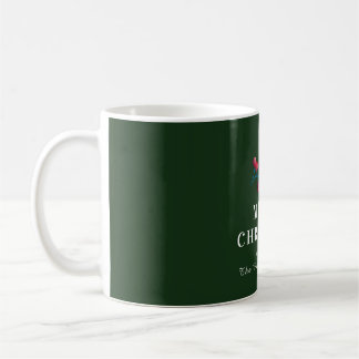 Green Merry Christmas Personalised Family Coffee Mug