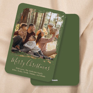 Green Merry Christmas Photo  Holiday Card