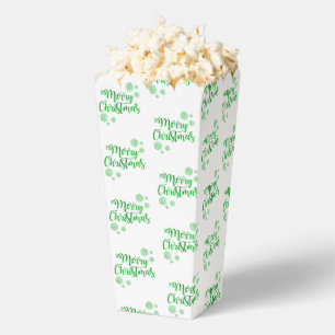 Green Merry Christmas Popcorn Favour Box