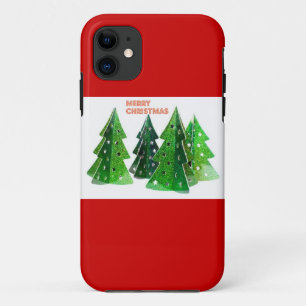 Green Merry Christmas Trees Case-Mate iPhone Case