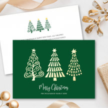 Green Merry Christmas Trees Script Name Real Gold