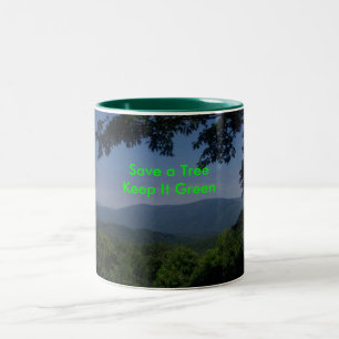 Green Message Two-Tone Coffee Mug