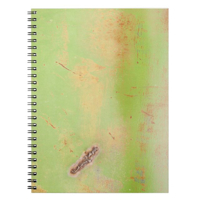 Green Metal Rusty Patina Weld Grunge Photograph Spiral Notebook (Front)